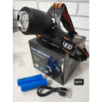 Фонарь налобный B-2675 на 2 аккумулятора