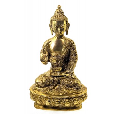 Будда в позе лотоса бронзовый (27х15х10 см) (2590 г)