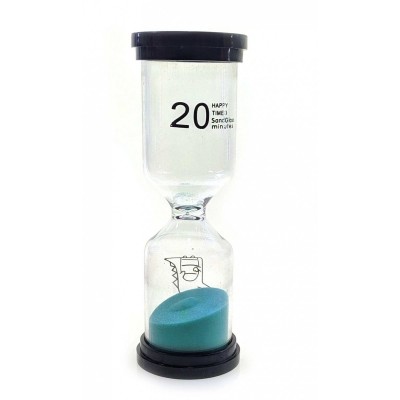 Часы песочные 20 мин бирюзовый песок (14х4,5х4,5 см)