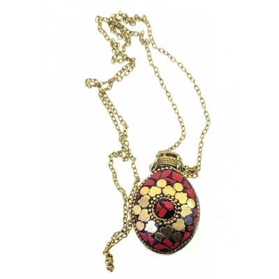 Аромакулон бронзовый с коралловыми вставками (5,5х4,5х2 см) Аромакулон бронзовый с коралловыми вставками (5,5х4,5х2 см)