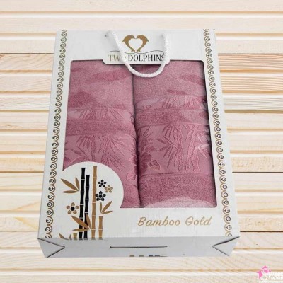 Набор полотенец Two Dolphins bamboo 2-ка (б+л) (в ассортименте). Турция