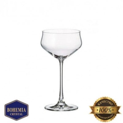 Набор бокалов для мартини стеклянных Bohemia Alca 235 мл 6 шт (Чехия)