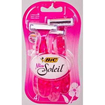 Станок одноразовый для бритья, женский BIC «Miss Soleil» 3 лезвия (4 станка в комплекте) Греция