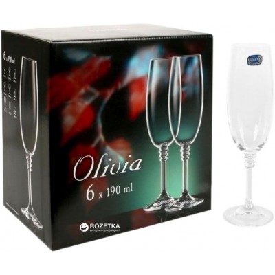 Набор бокалов для шампанского Bohemia Olivia 190 мл х 6 шт (40346/190)