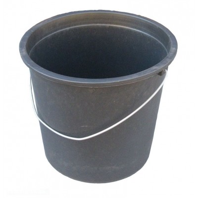 Ведро полиэтиленовое 17 литров чёрное с металлической ручкой (ПолимерАгро)