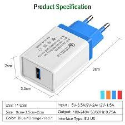 USB зарядка Адаптер QC3.0 Fast Charge USB AR 60 (арт:4311/5216)