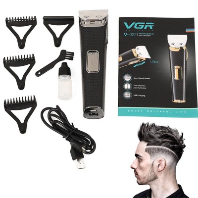 Машинка для стрижки VGR V-022 USB / Триммер для бороды / Профессиональная машинка для стрижки волос с насадкам