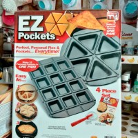 EZ Pockets Gray Non-Stick Steel 4-Piece Baking Kit with Cutting Tool and Recipe Book EZ Pockets Gray Non-Stick Steel 4-Piece Baking Kit with Cutting Tool and Recipe Book