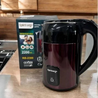 Чайник электрический Rainberg из нержавеющей стали 2200 Вт 1,8 л Красный (RB-2300)