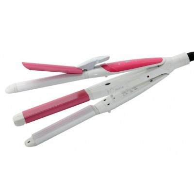 Плойка (утюжок, щипцы, гофре) 3 в 1 ProGemei GM-1960 White|Pink