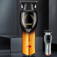 Беспроводной триммер машинка VGR V-187 для стрижки волос 4 насадки (Золотистый)