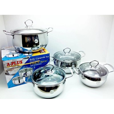 Набор кастрюль из нержавеющей cтали А-Плюс 2061 - 2062 (4 штуки) Набор кастрюль из нержавеющей cтали А-Плюс 2061 - 2062 (4 штуки)