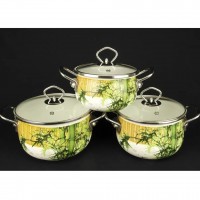 Набор кастрюль эмалированных A-PLUS 6 предметов (2055)