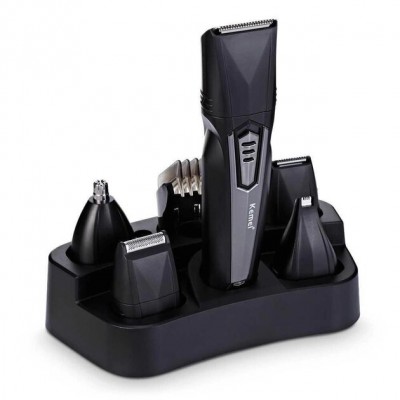 Триммер Kemei KM-640 с Турбо режимом + насадками для ушей и носа беспроводная Черная Триммер Kemei KM-640 с Турбо режимом + насадками для ушей и носа беспроводная Черная