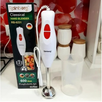 Блендер погружной металлический Rainberg RB-6231 600 Вт Белый Блендер погружной металлический Rainberg RB-6231 600 Вт Белый