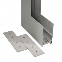 Угол трековой магнитной рейки врезной  вертикальный белый