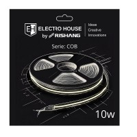 LED лента 10Вт 24В COB 320 диодов, 950 Лм, холодный белый 6500К, серия COB Electro House by Rishang LED лента 10Вт 24В COB 320 диодов, 950 Лм, холодный белый 6500К, серия COB Electro House by Rishang