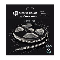 LED лента 14Вт 24В SMD2835 180 диодов, 378 Лм, красный, серия IP65 Electro House by Rishang