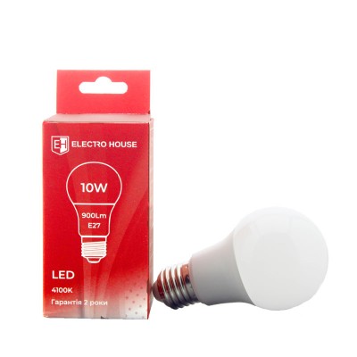 LED лампа A60 E27 10 Вт 4100К