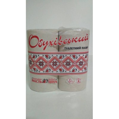 Бумага в туалет макулатурная ОБУХОВСКАЯ 4 рулона в упаковке(1 пачка)