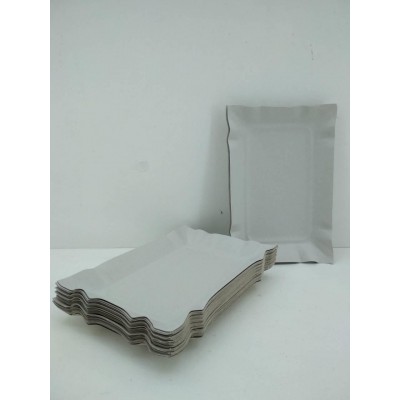 Тарелки одноразовые бумажные 130х190х0,3 прямоугольная  (100 шт)