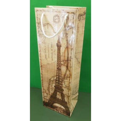 Пакет бумажный подарочный под бутылку  12/9/36(артBUT-10) (12 шт)