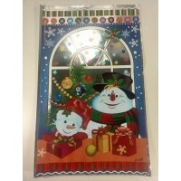 Пакет из фольги Новый Год №17 (25*40) Снеговики (100 шт)