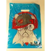 Пакеты с вырубной ручкой (30*37+3) Собака Леоми (50 шт)