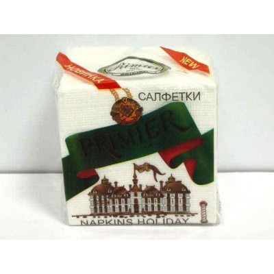 Cалфетка бумажная 65лист Премьер однотонная (10 пачка) Cалфетка бумажная 65лист Премьер однотонная (10 пачка)