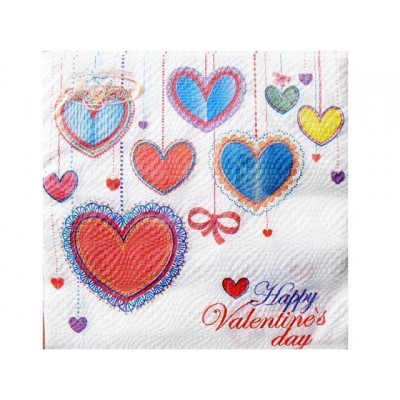 Свадебная салфетка (ЗЗхЗЗ, 20шт) La Fleur  Герлянда любви (302) (1 пачка)