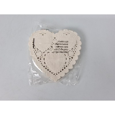 Салфетка ажурная в форме сердца Ф10(100шт) (1 пачка)