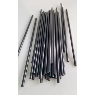 Трубочка d4.8-22см Черная ровная  (200 шт)