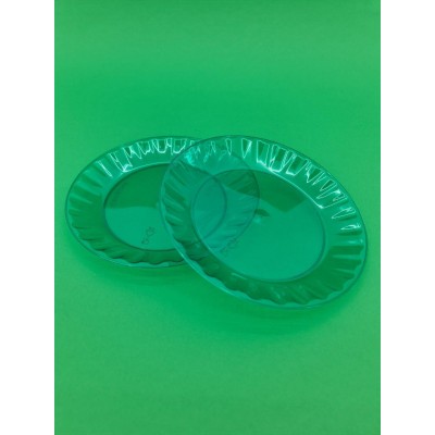 Стекловидная тарелка пластиковая диаметр 160мм Зеленая (10 шт)