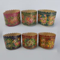 Формы бумажные для кулича (85*130) Жостово (400гр) (50 шт)