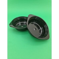 Тарелка одноразовая  стеклоподобная диаметр 500 мл  черная (10 шт)