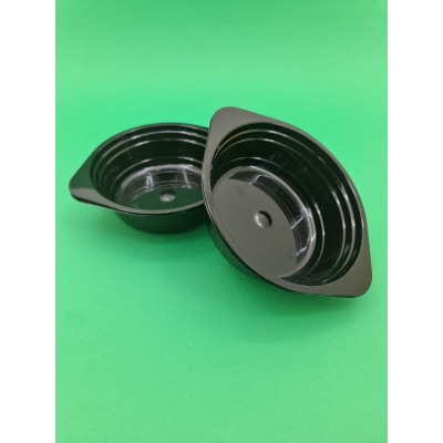 Тарелка одноразовая  стеклоподобная диаметр 500 мл  черная (10 шт)