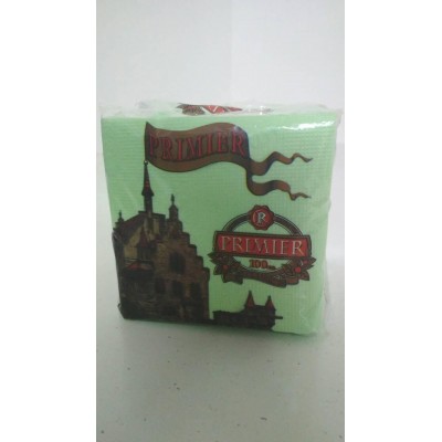 Салфетка  100лист Премьер  Зеленая (10 пачка)