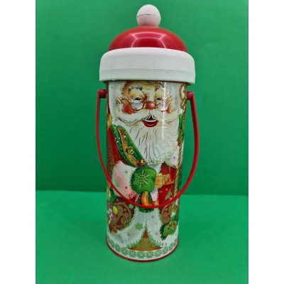 Новогодний тубус для конфет  средний /Дед Мороз и медвежонок(d-87*205mm) (1 шт)