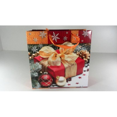 Пакеты бумажные подарочные , новогодние Квадрат 23*24*10 - 20 (12 шт)