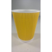 Стаканы гофрированные бумажные одноразовые объёмом 400 мл желтые 15 шт/уп. Стаканы гофрированные бумажные одноразовые объёмом 400 мл желтые 15 шт/уп.