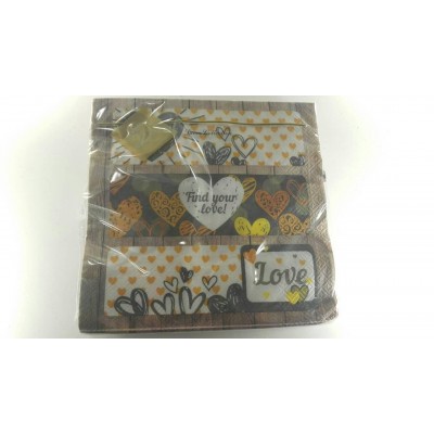 Свадебная салфетка (ЗЗхЗЗ, 20шт) Luxy  Любовь и воздух (1234) (1 пачка)