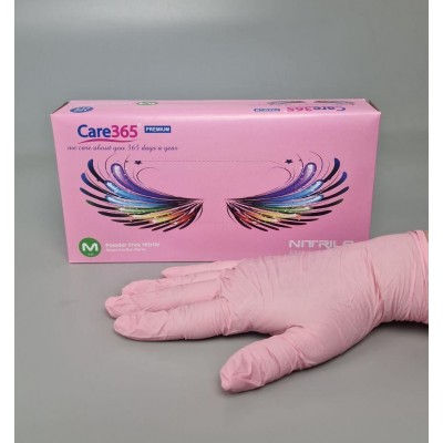 Перчатки Нитрил розовые (100шт) М (1 пачка)
