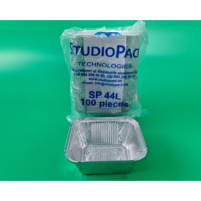 Контейнер из алюминиевой фольги пищевой прямоугольный 586мл SP44L 100шт/уп (1 пачка)