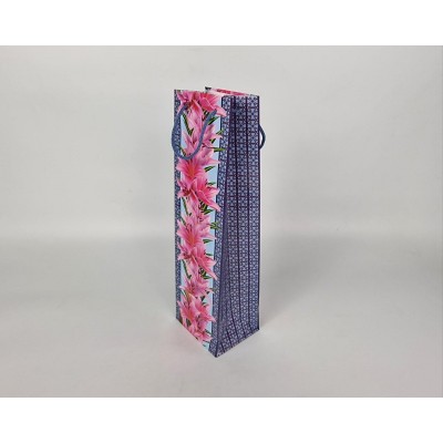 Пакет бумажный подарочный под бутылку  12/9/36(артBUT-55) (12 шт)