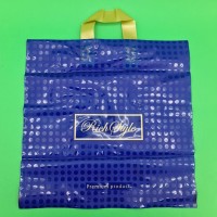 Пакет с петлевой ручкой 40*40 Горох синий (25 шт)