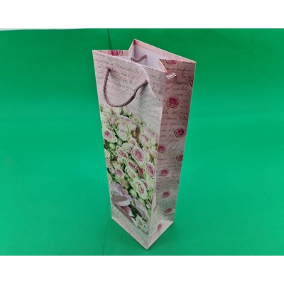 Пакет бумажный подарочный под бутылку  12/9/36(артBUT-79) (12 шт)