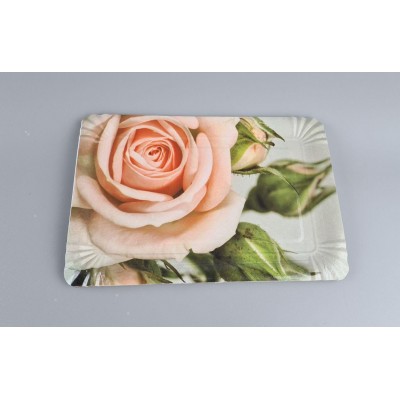 Тарелки праздничные бумажные 15* 22см №10 Чайная роза10шт (1 пачка)