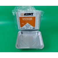 Контейнер из пищевой алюминиевой фольги прямоугольный 1150мл R2G 100шт (1 пачка)