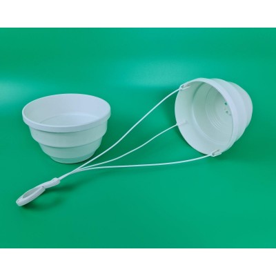 Кашпо для цветов белое размер (Ø 200 h 125) объём 2500 мл (подвес в комплекте) 50 шт/ящ.