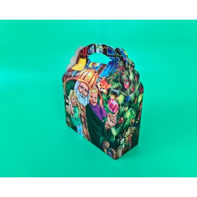Новогодние коробки для конфет № 200 (1000гр) СВ.Николай с детьми (25 шт)